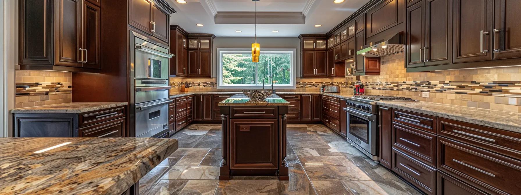 a stunning modern kitchen showcases custom cabinets with sleek lines and elegant finishes, illuminated by warm ambient light, inviting viewers to envision their dream space brought to life by professional design expertise.